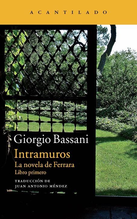 Intramuros | 9788416011339 | Bassani, Giorgio