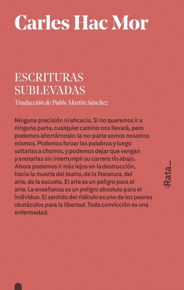 Escrituras sublevadas | 9788416738014 | Hernández Mor, Carles