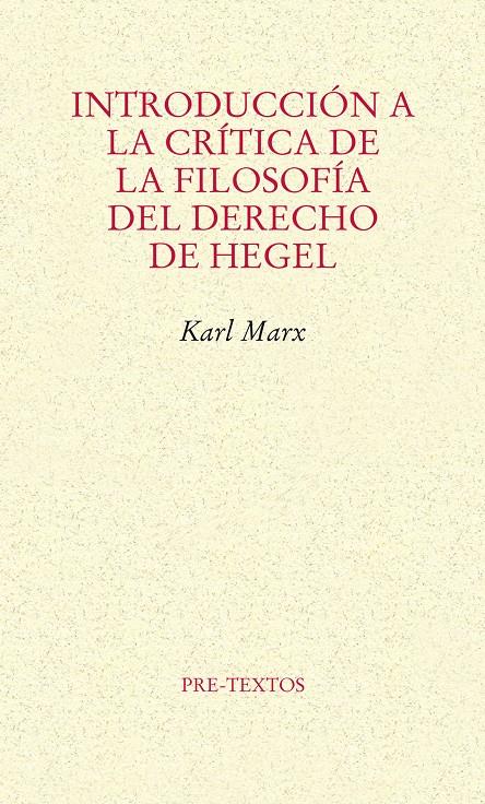 Introducción a la crítica de la filosofía del derecho de Hegel | 9788415576815 | Marx, Karl