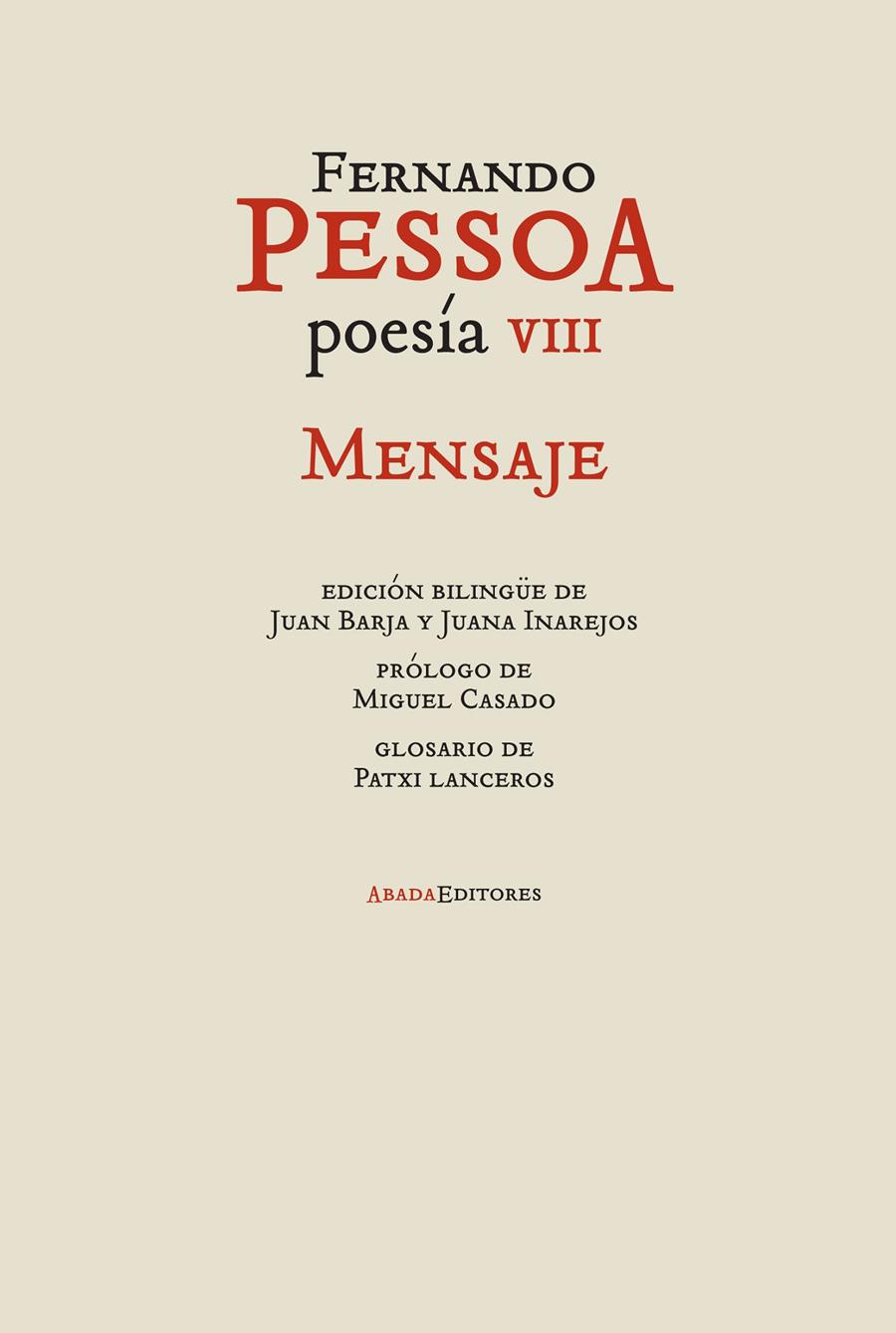 Poesía VIII. Mensaje | 9788416160594 | Pessoa, Fernando