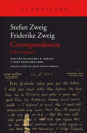 Correspondencia (1912-1942) | 9788416748181 | Zweig, Stefan/Zweig, Friedericke