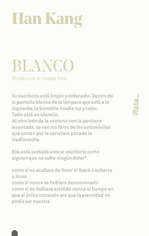 Blanco | 9788416738519 | Han Kang