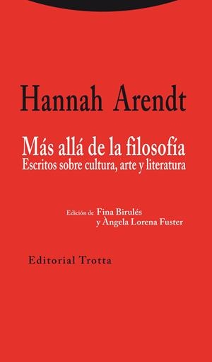 Más allá de la filosofía | 9788498795318 | Arendt, Hannah