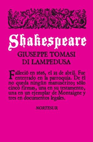 Shakespeare | 9788493683498 | Lampedusa, Giuseppe Tomasi di
