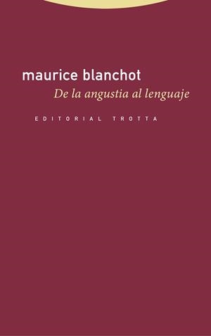 De la angustia al lenguaje | 9788498799996 | Blanchot, Maurice