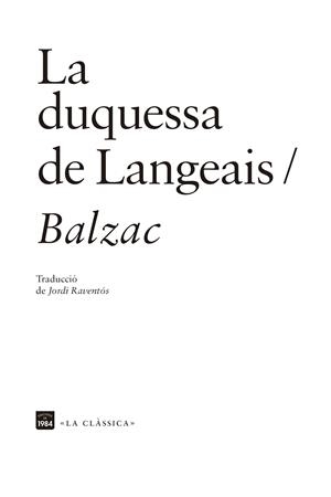 La duquessa de Langeais | 9788418858161 | Balzac, Honoré de