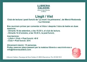 Llegit / Vist. La mort i la primavera. Llibre + club de lectura i post funció | llegit vist 2