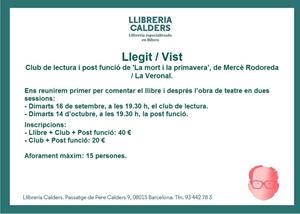 Llegit / Vist. La mort i la primavera. Club de lectura i post funció | llegit vist 3